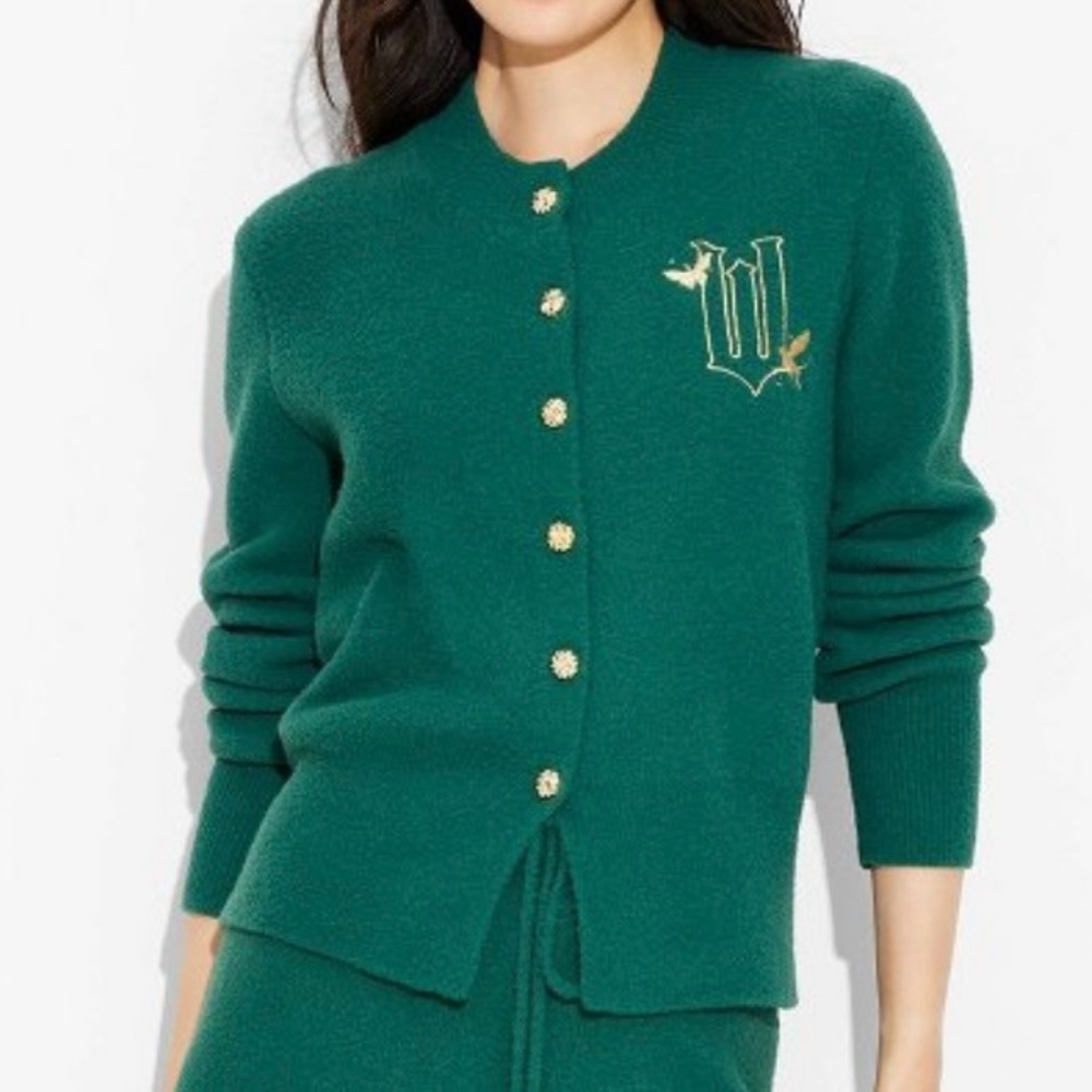 NEW Wicked Movie Ariana Grande Emerald Green Cardigan Sweater Target Exclusive L